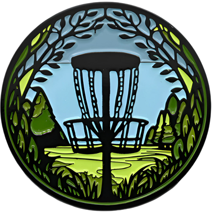 Disc Golf Basket Emblem Pin