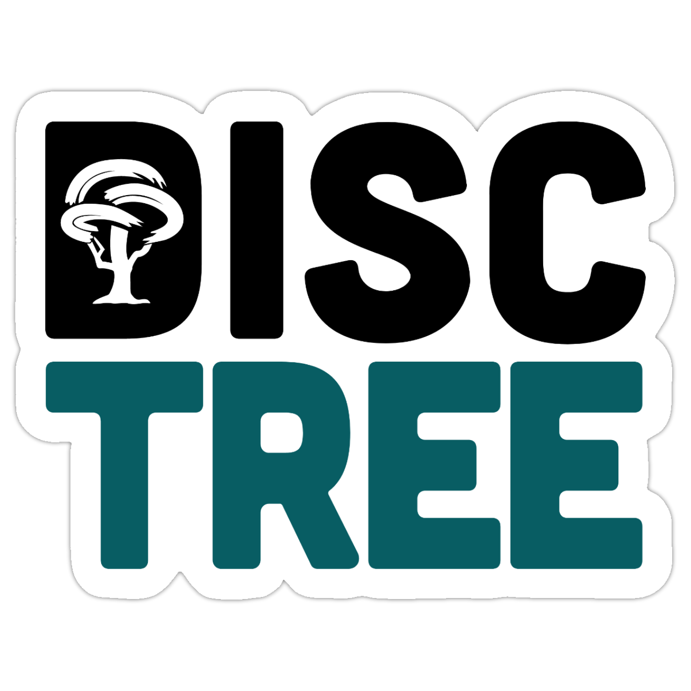 Disc Tree Stacked-Logo Sticker